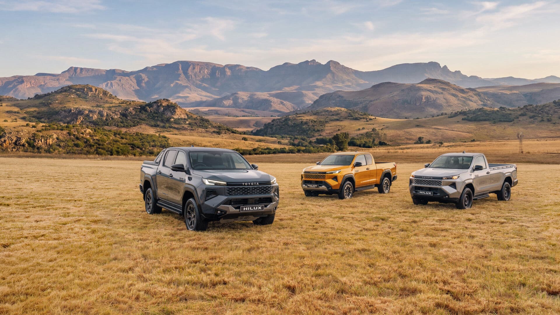 The 9th-generation Toyota Hilux range in the Zululand mountains