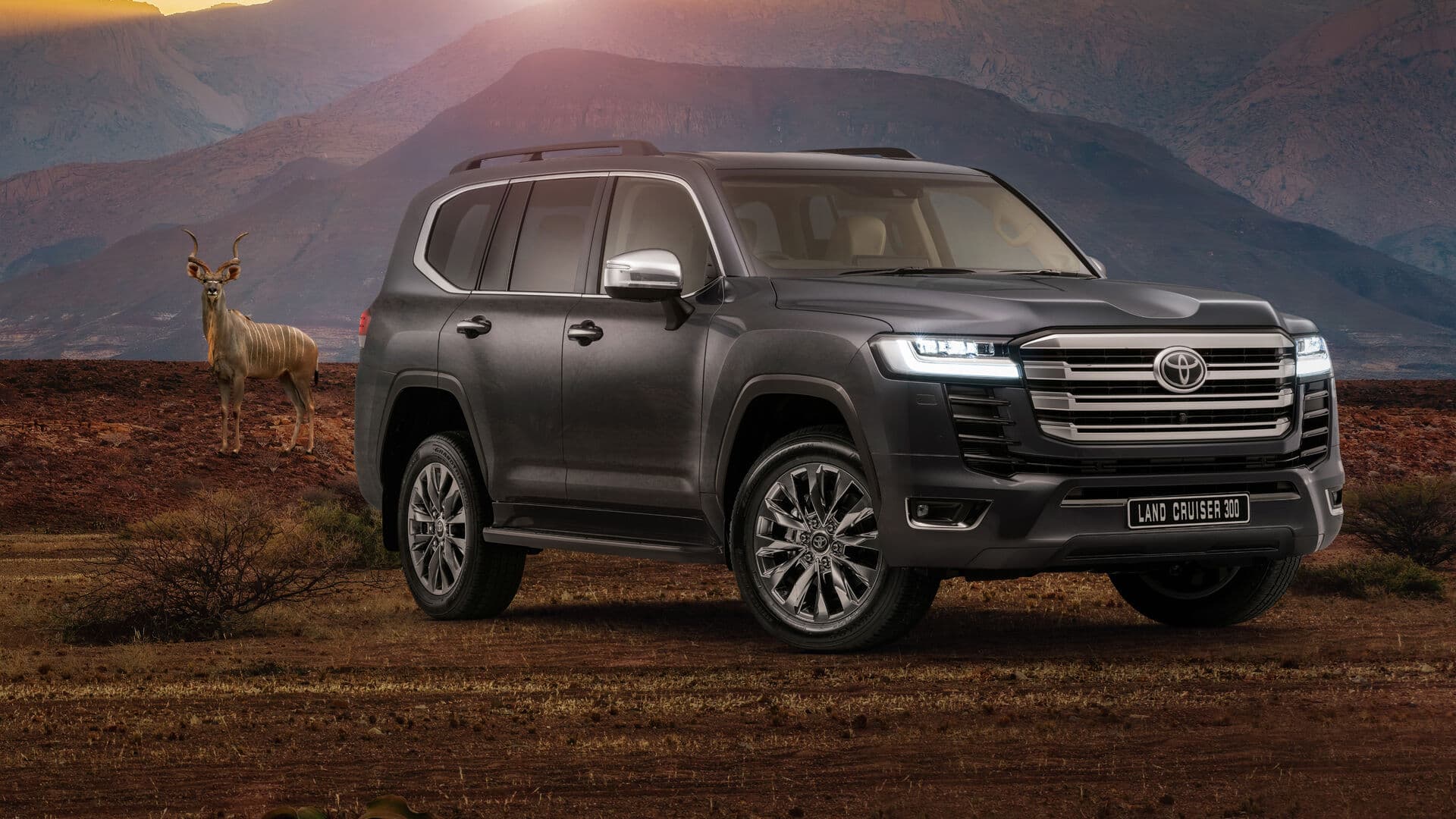 Toyota Land Cruiser 300 in the African landscape
